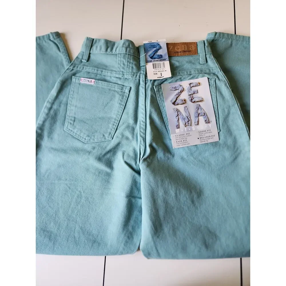 NWT Vintage Zena Jeans‎ Relaxed Fit Womens 6 Seafoam